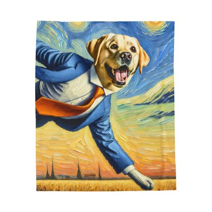 Flying Dog Velveteen Plush Blanket