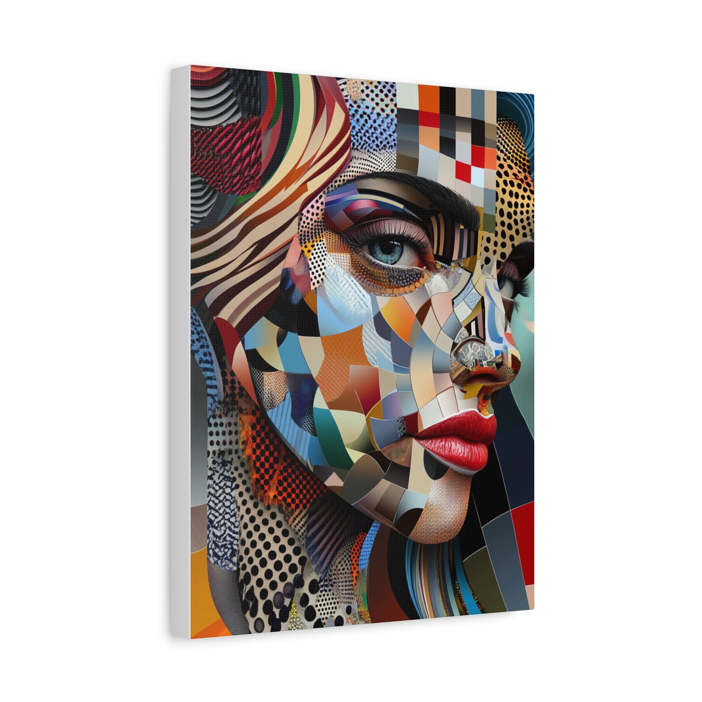 Mosaic Muse - Abstract Portrait Canvas Art