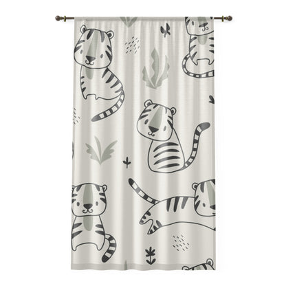 🐯 Playful Tigers Window Curtain 🌿✨