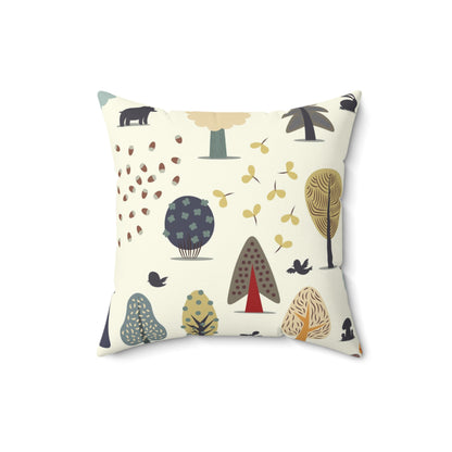 Enchanted Forest Pillow - Whimsical Nature Decor