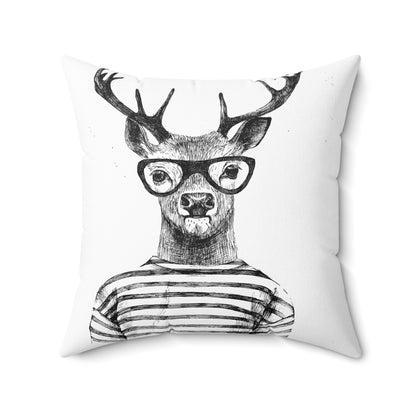 Charismatic Deer Decorative Spun Polyester Square Pillow