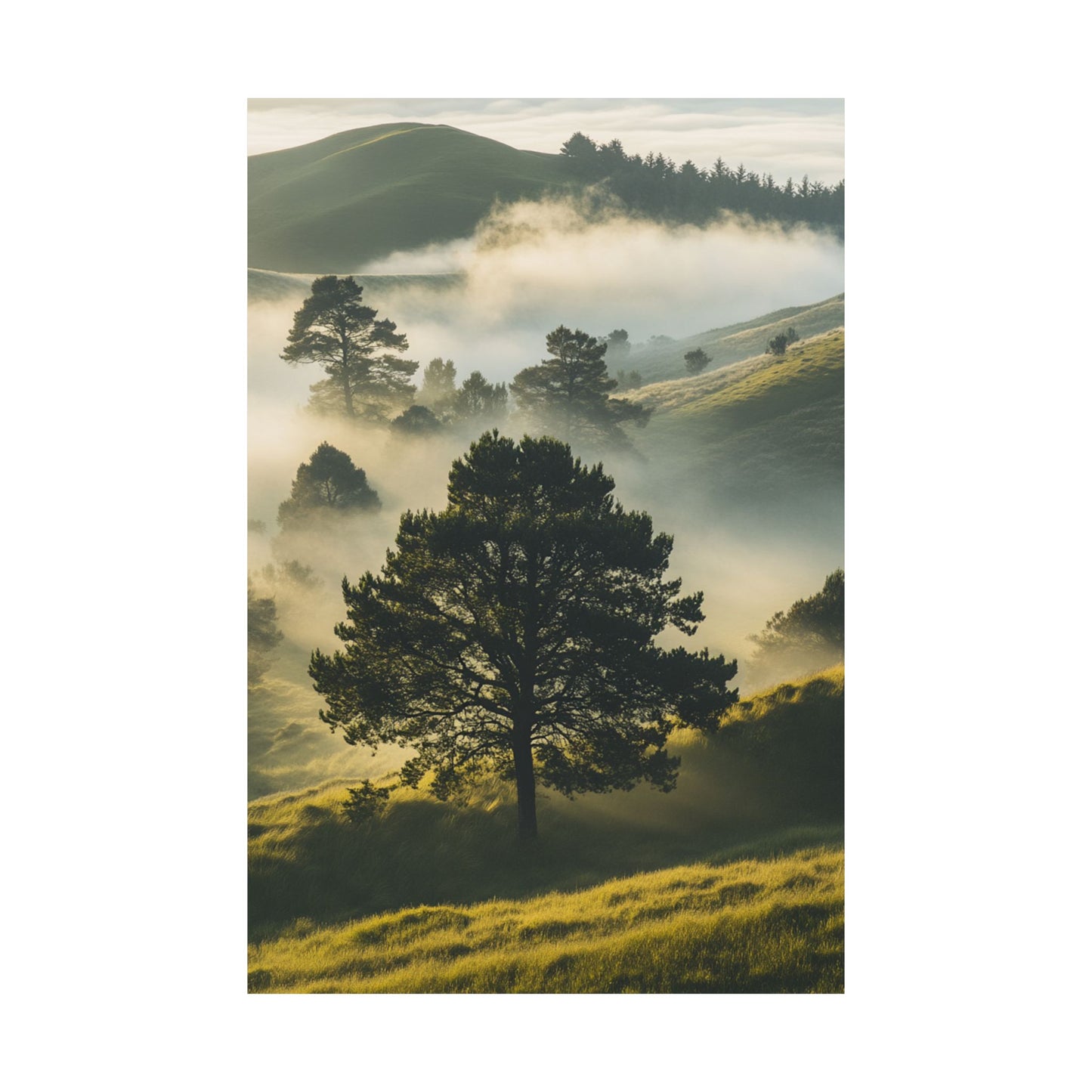 Misty Dawn - Serene Landscape Canvas Art