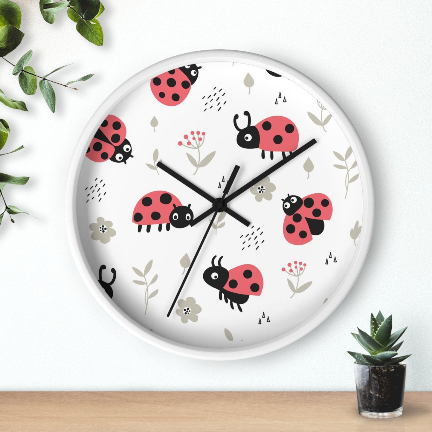 Ladybug Bliss Wall Clock - Nature-Inspired Charm for Your Space