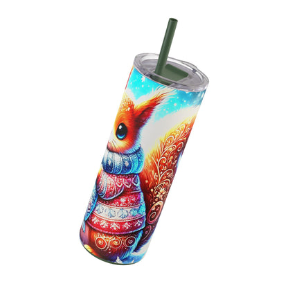 Frosty Squirrel Tumbler – Whimsical Winter Companion  Maars Maker Skinny Matte Tumbler, 20oz