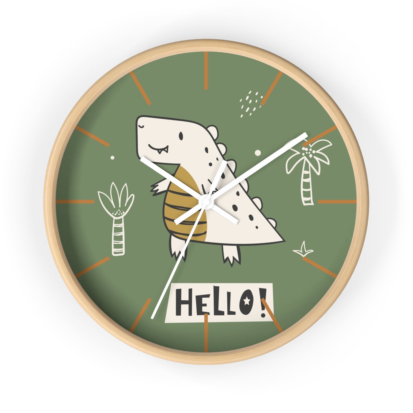 Dino Hello Wall Clock - Roar into Fun Time