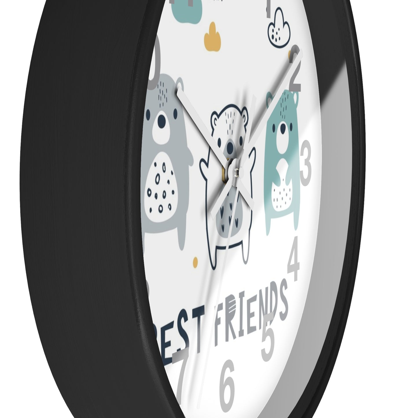 Best Friends Wall Clock - Adorable Bear Design for Kids’ Rooms