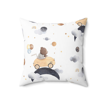 Space Adventure Bear Pillow - Dreamy Kids Decor