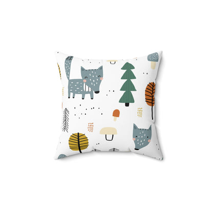 Minimalist Autumn Tree Spun Polyester Square Pillow