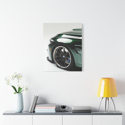 Emerald Velocity - Green Sports Car Canvas Art