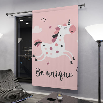 🦄 Be Unique Unicorn Window Curtain 🌸✨