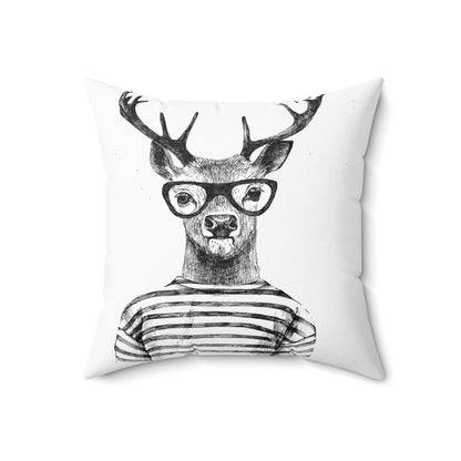 Charismatic Deer Decorative Spun Polyester Square Pillow