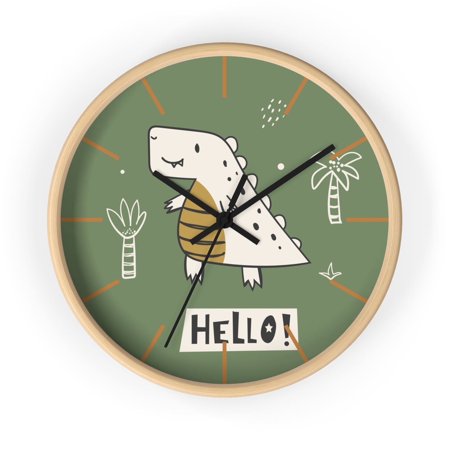 Dino Hello Wall Clock - Roar into Fun Time