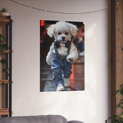 Cool Pup Strut - Fashionable Dog Canvas Art