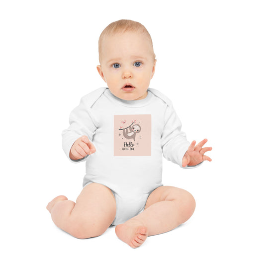 Hello Little One" Organic Baby Bodysuit - Long Sleeve