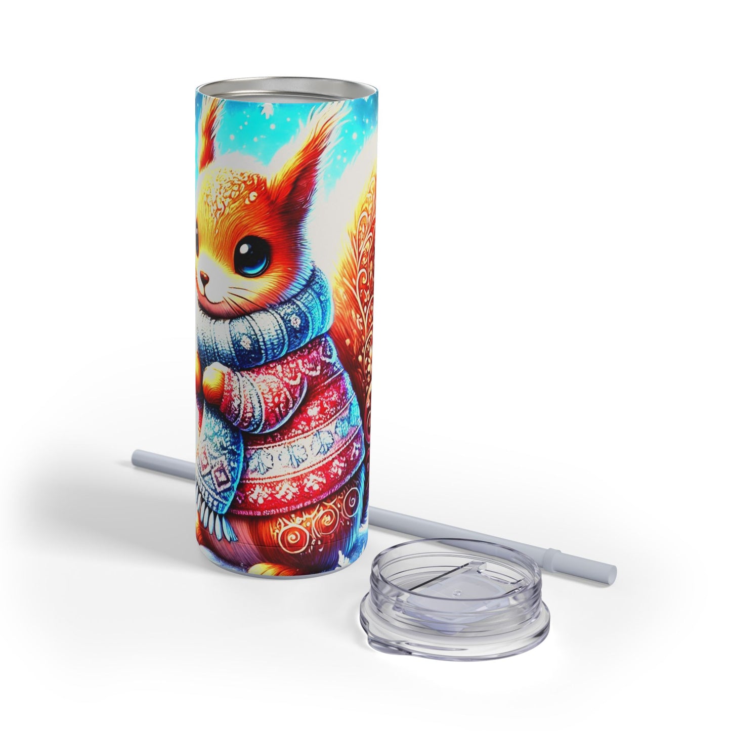 Frosty Squirrel Tumbler – Whimsical Winter Companion  Maars Maker Skinny Matte Tumbler, 20oz