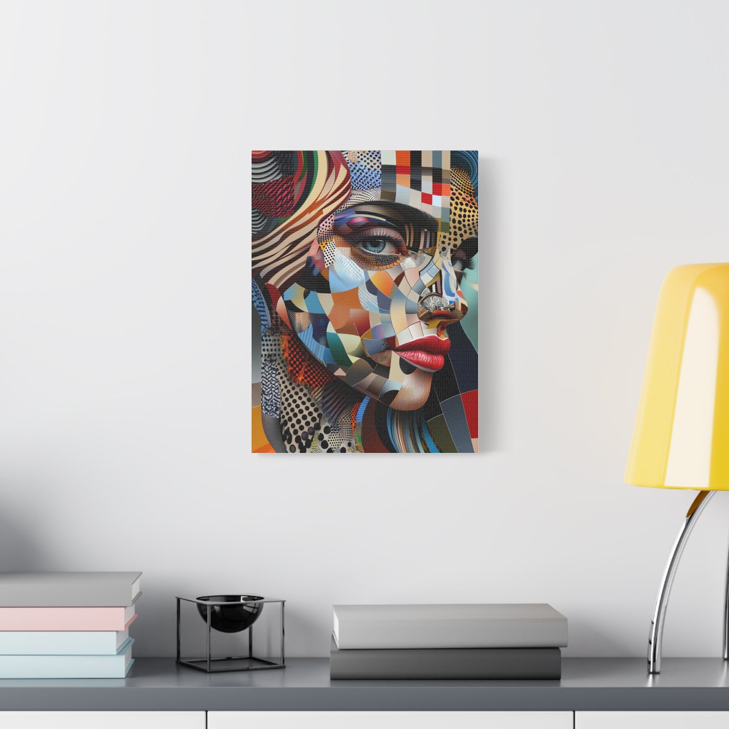 Mosaic Muse - Abstract Portrait Canvas Art