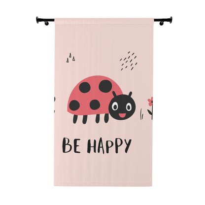 🐞 Be Happy Ladybug Window Curtain 🌸✨