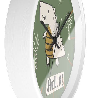 Dino Hello Wall Clock - Roar into Fun Time