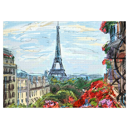 Eiffel Tower Jigsaw Puzzle with Tin