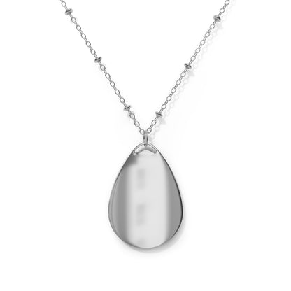 Personalized Blue Oval Pendant Necklace – Timeless Elegance