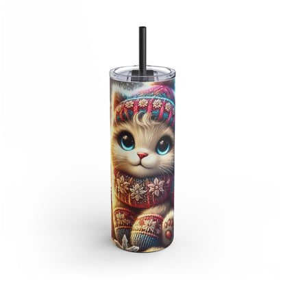 Cozy Winter Cat Tumbler  20oz – Whiskers and Warmth