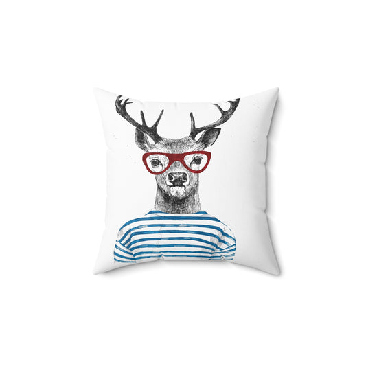 Double Sided Hipster Deer  Spun Polyester Square Pillow