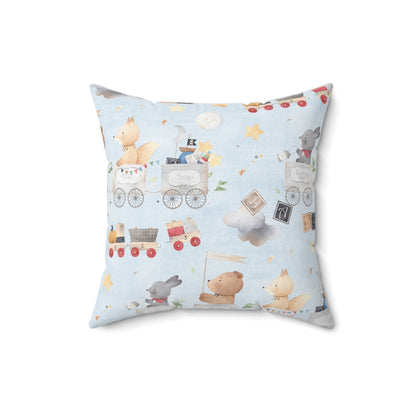 Animal Toy Train Pillow - Whimsical Kids Room Decor