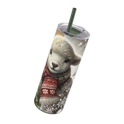 Festive Lamb Holiday Tumbler - 20oz Winter Magic