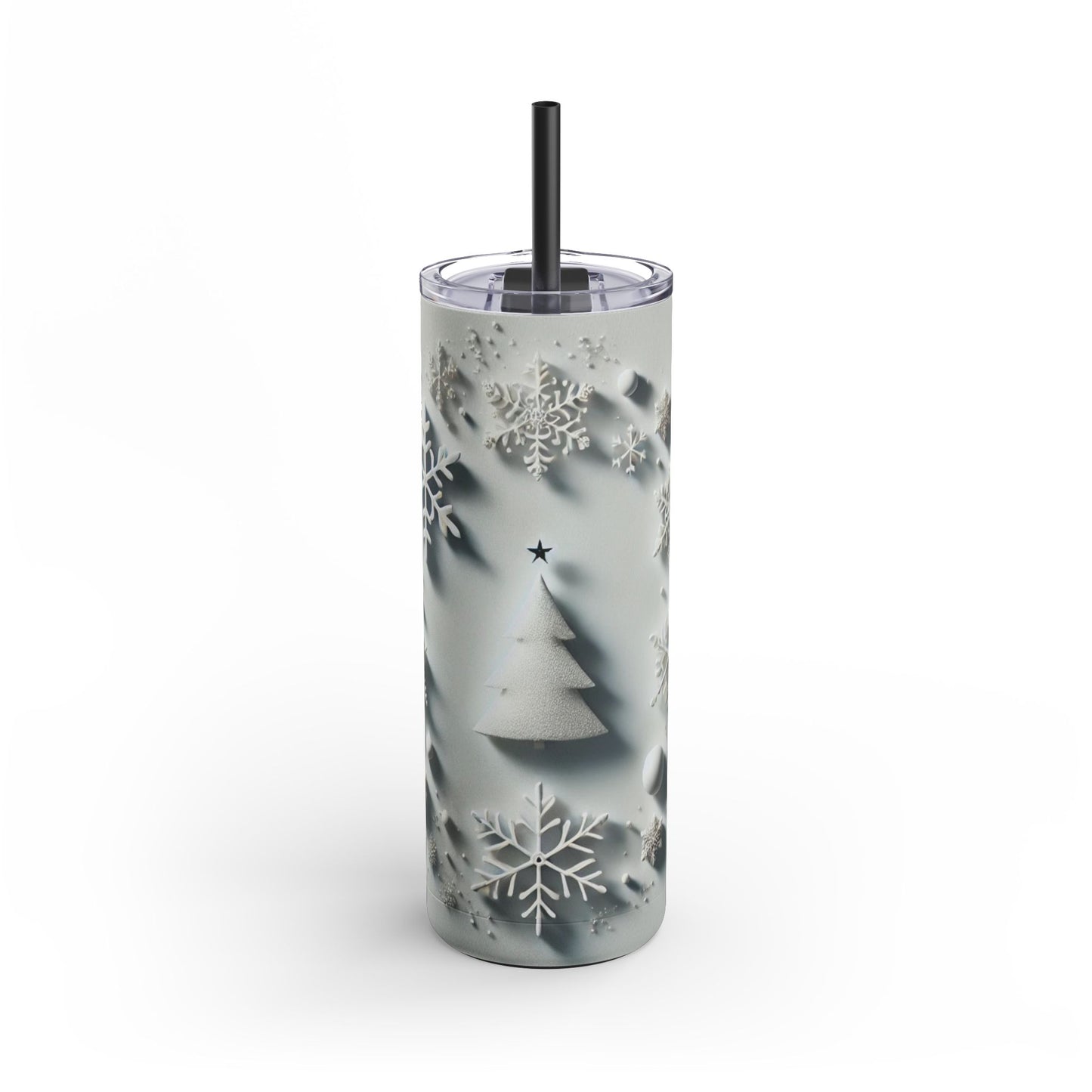 Frosted Winter Wonderland Tumbler - 20oz Snowflake Elegance