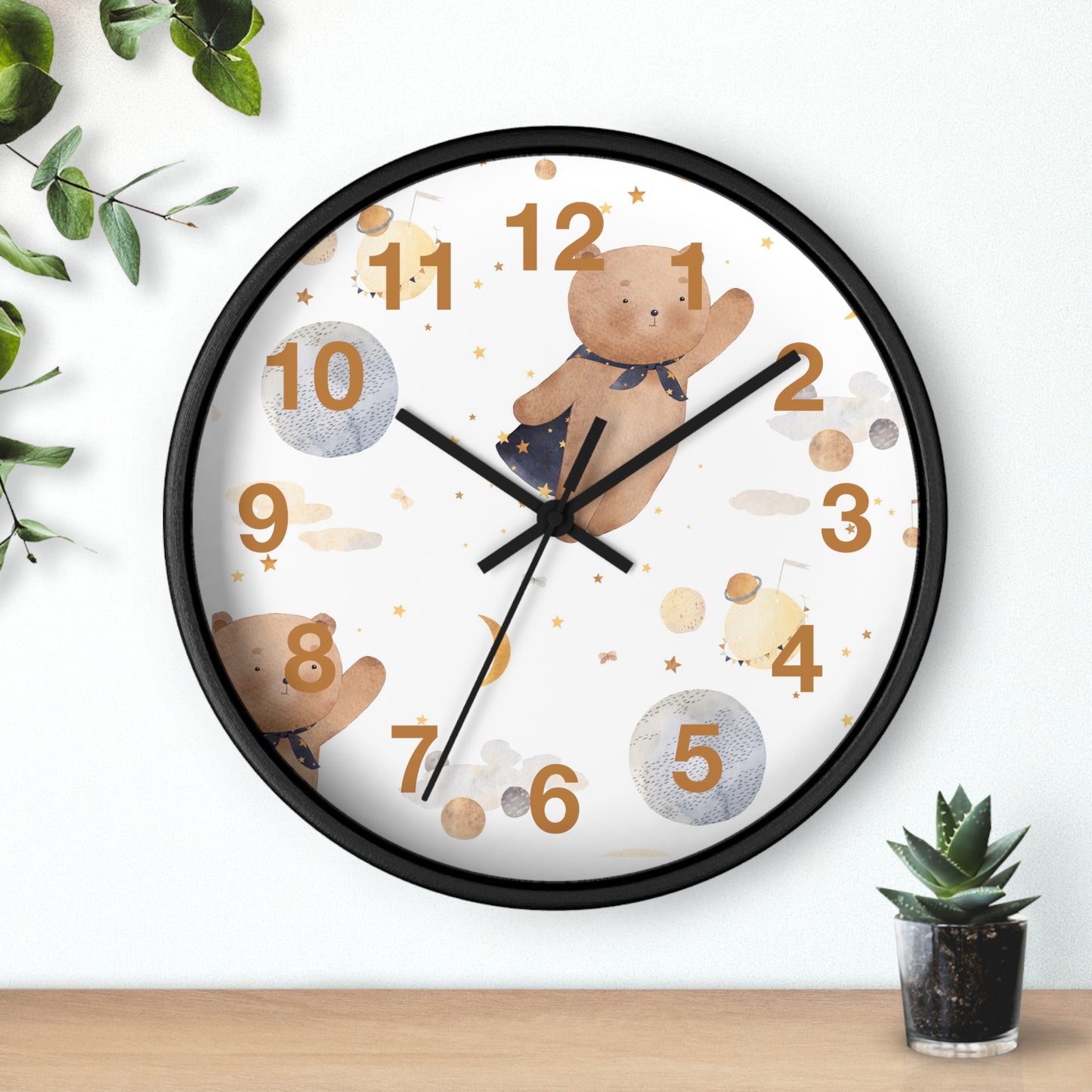 Cosmic Bear Wall Clock - Space Explorer Time