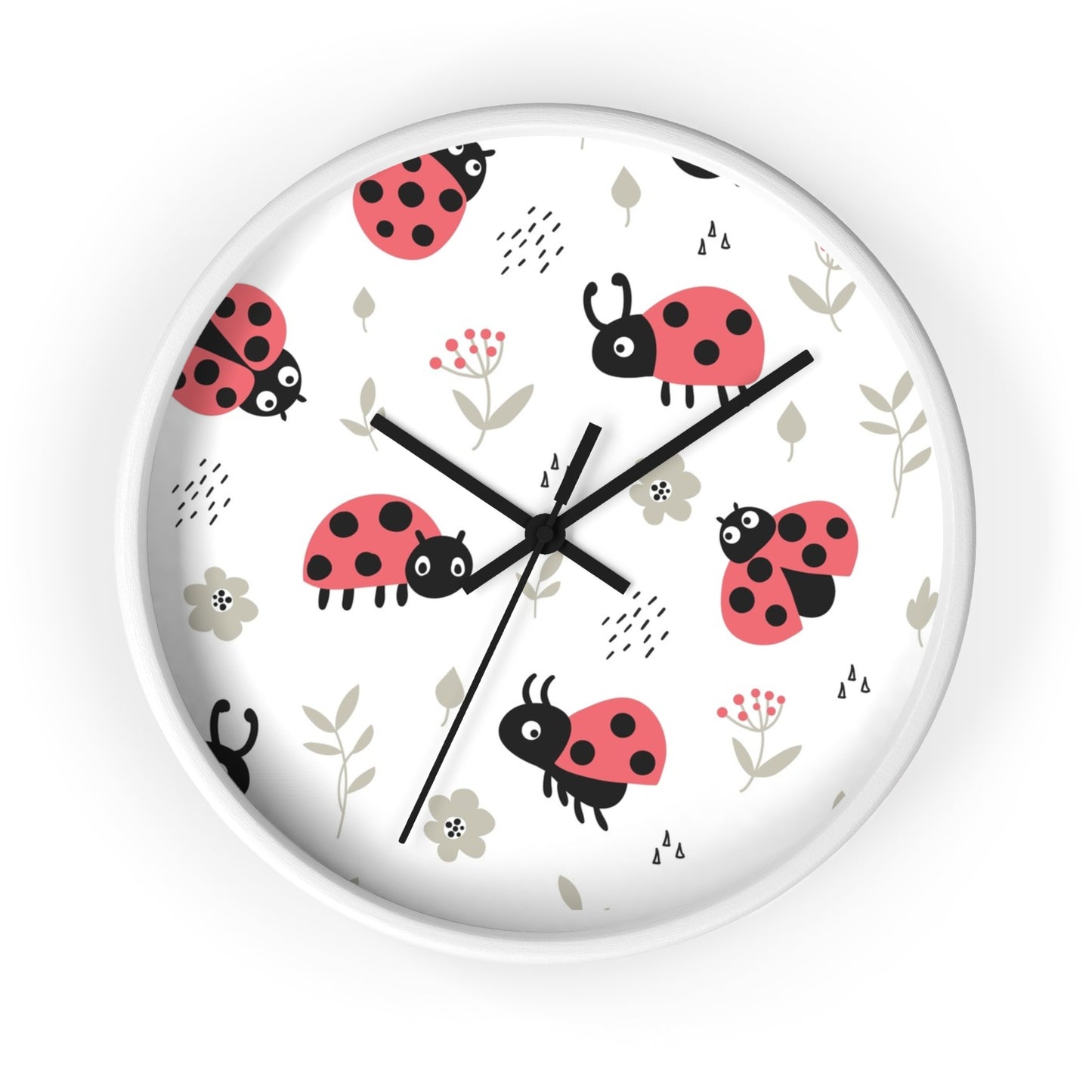 Ladybug Bliss Wall Clock - Nature-Inspired Charm for Your Space