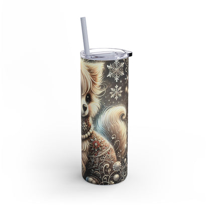 Cozy Winter Puppy Tumbler 20oz – Warmth in Every Sip