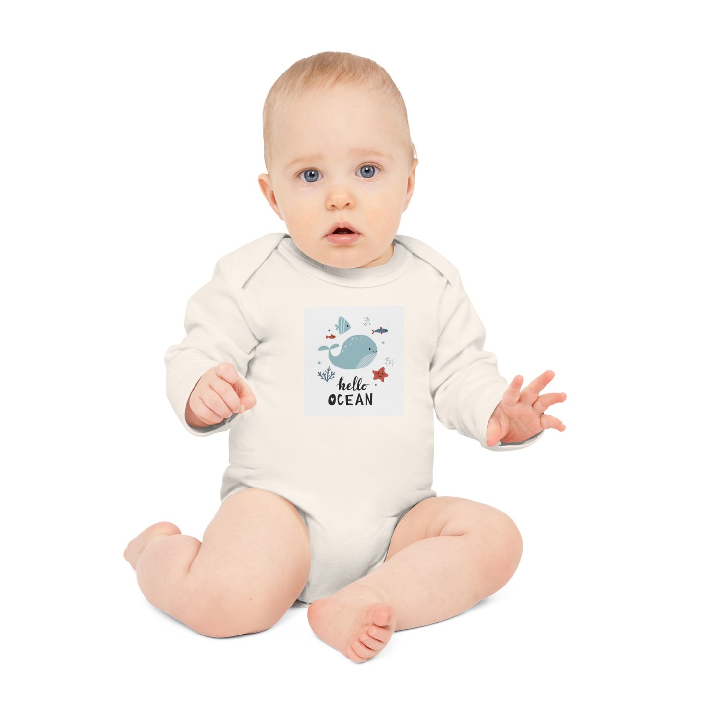 Hello Ocean” Baby  Organic Bodysuit