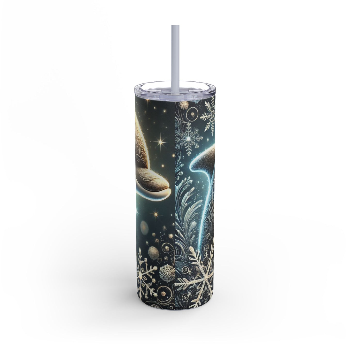 Snowy Dolphin Tumbler 20oz – Ocean Elegance in Winter Magic