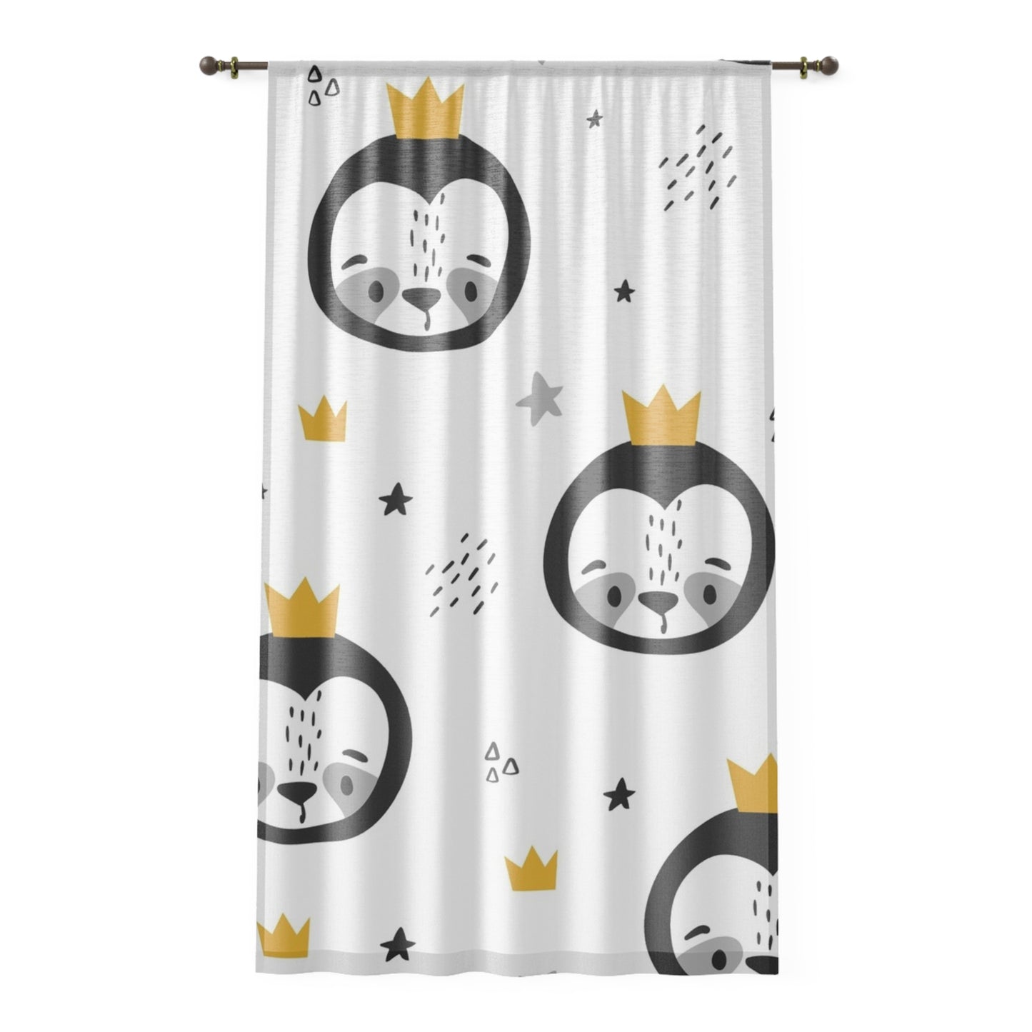 🐧 Royal Penguin Friends Window Curtain 👑✨