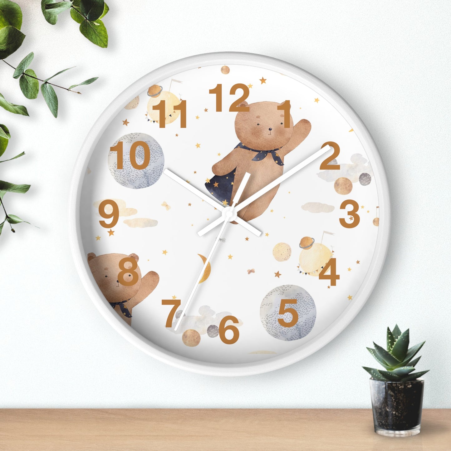 Cosmic Bear Wall Clock - Space Explorer Time