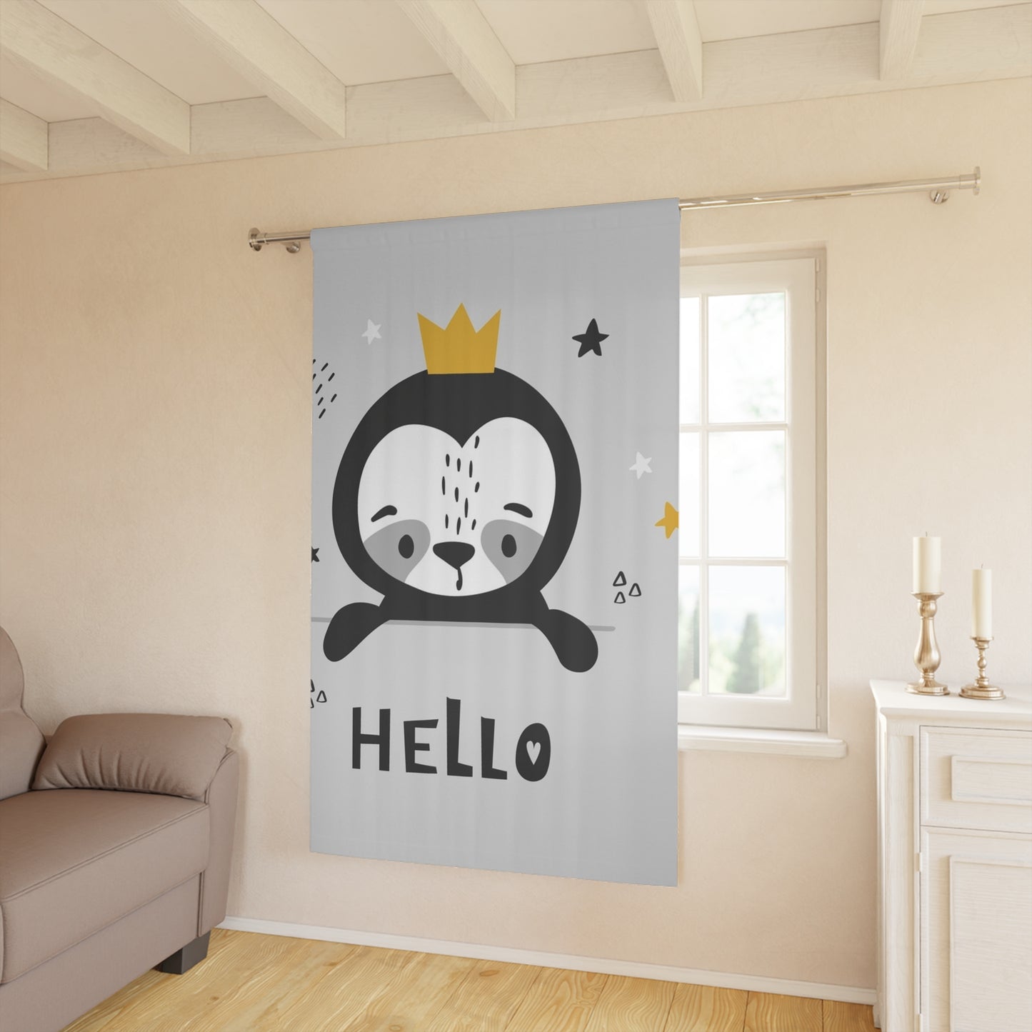 🐧 Hello Penguin Window Curtain 👑✨