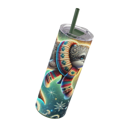 Festive Dolphin Tumbler 20 oz – Winter Cheer in Every Sip