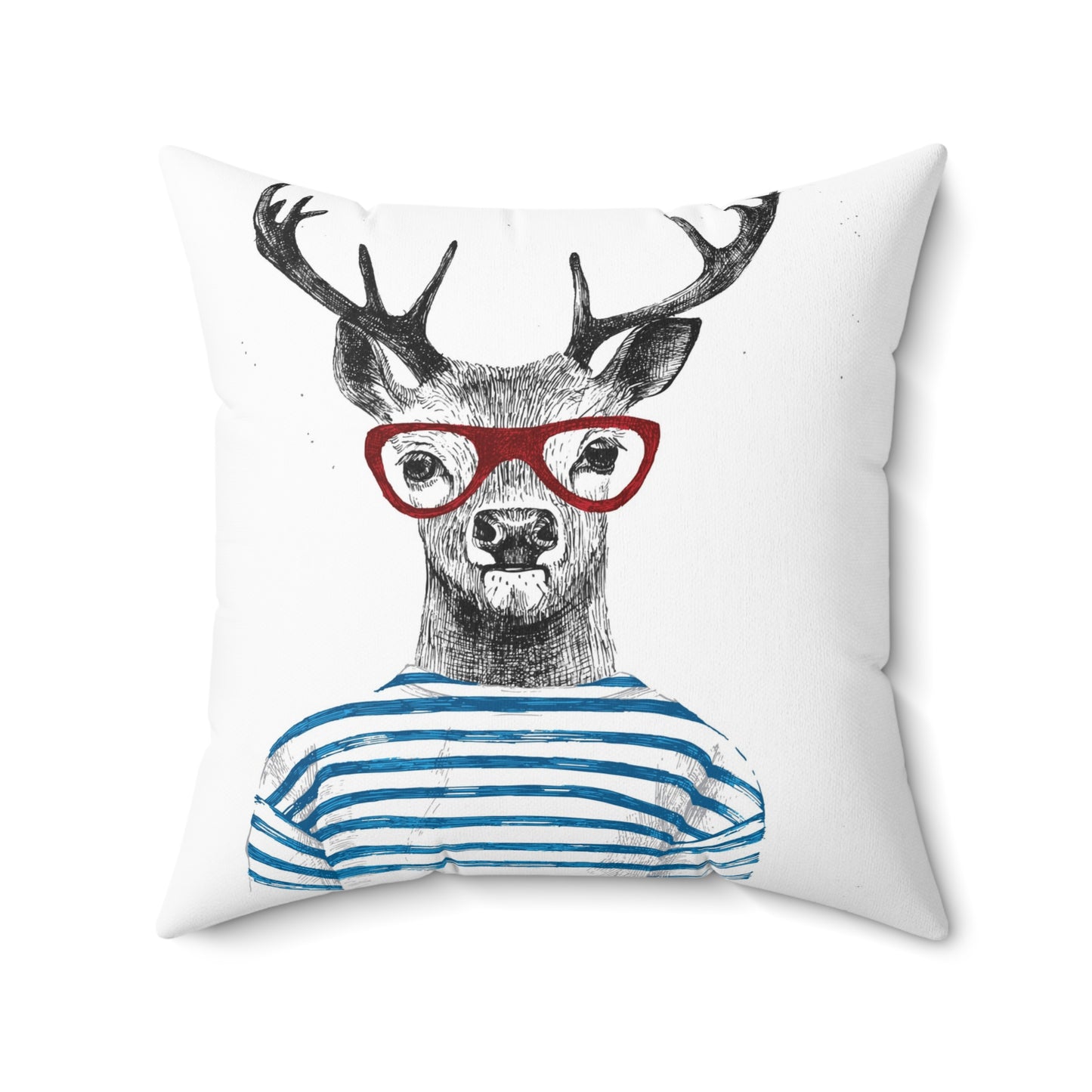 Double Sided Hipster Deer  Spun Polyester Square Pillow