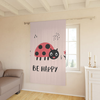 🐞 Be Happy Ladybug Window Curtain 🌸✨