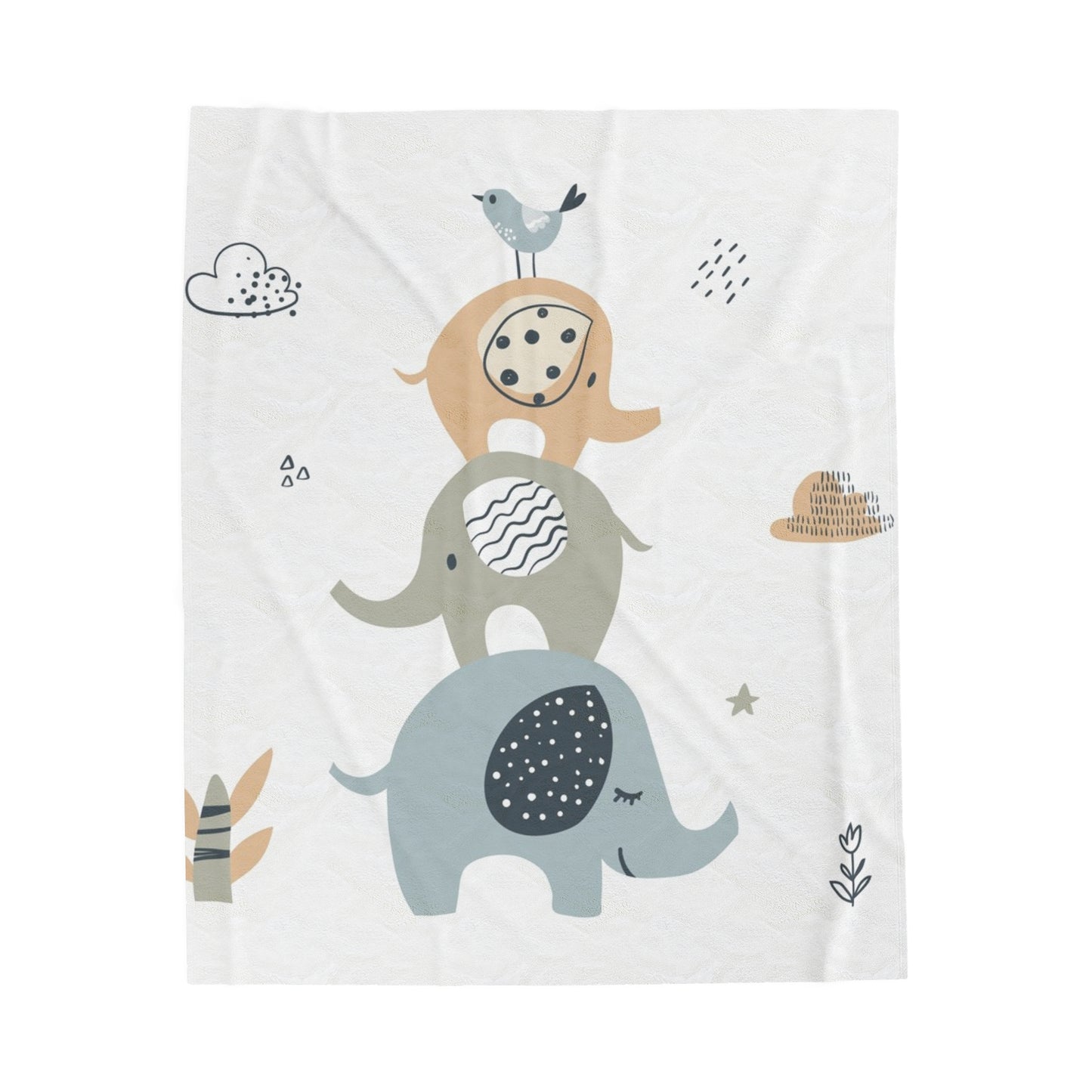 Little Elephant Velveteen Plush Blanket