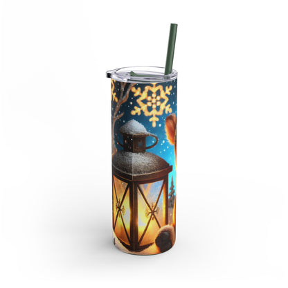 Cozy Glow: Winter Reindeer Skinny Tumbler 20oz