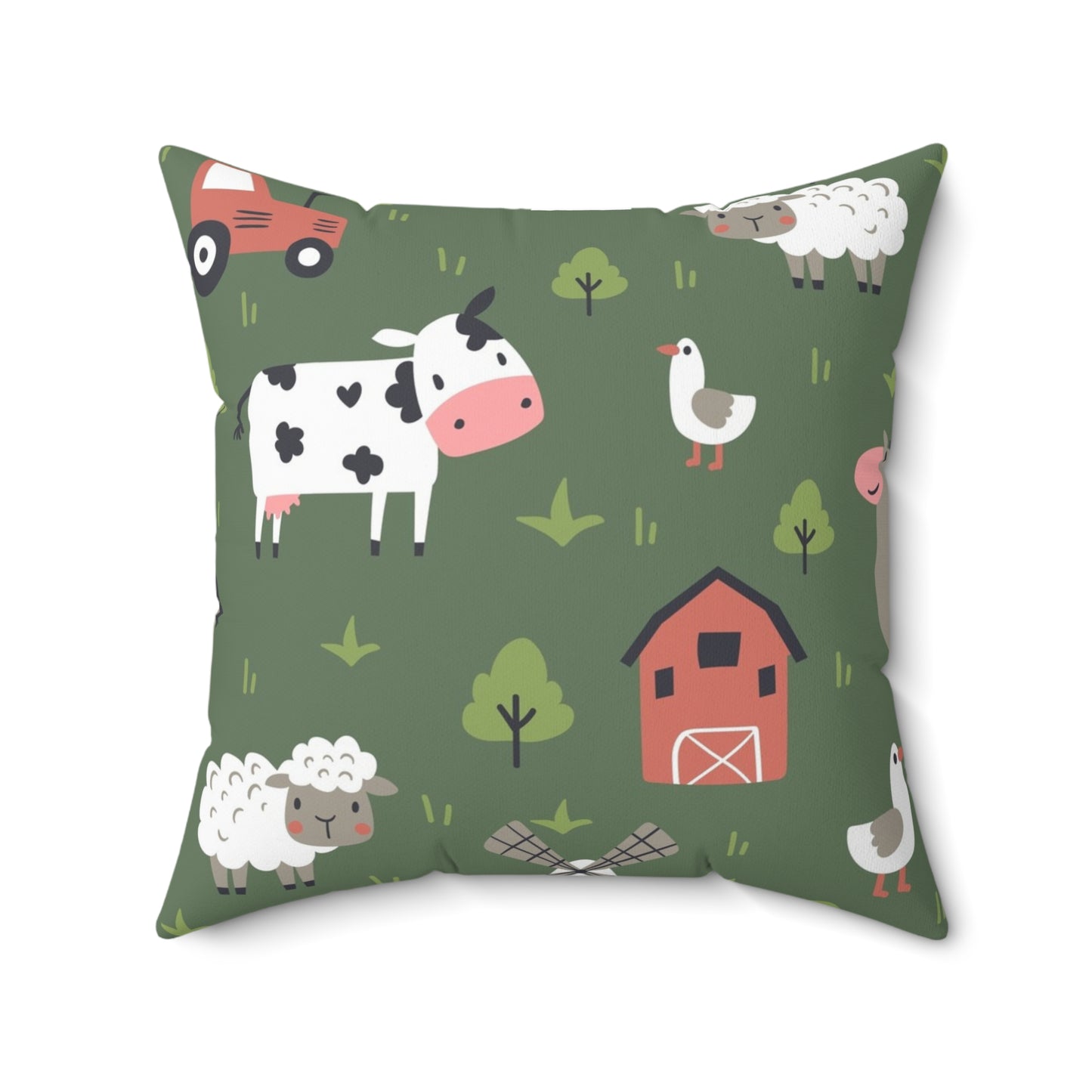 Farm Life Decorative Spun Polyester Square Pillow