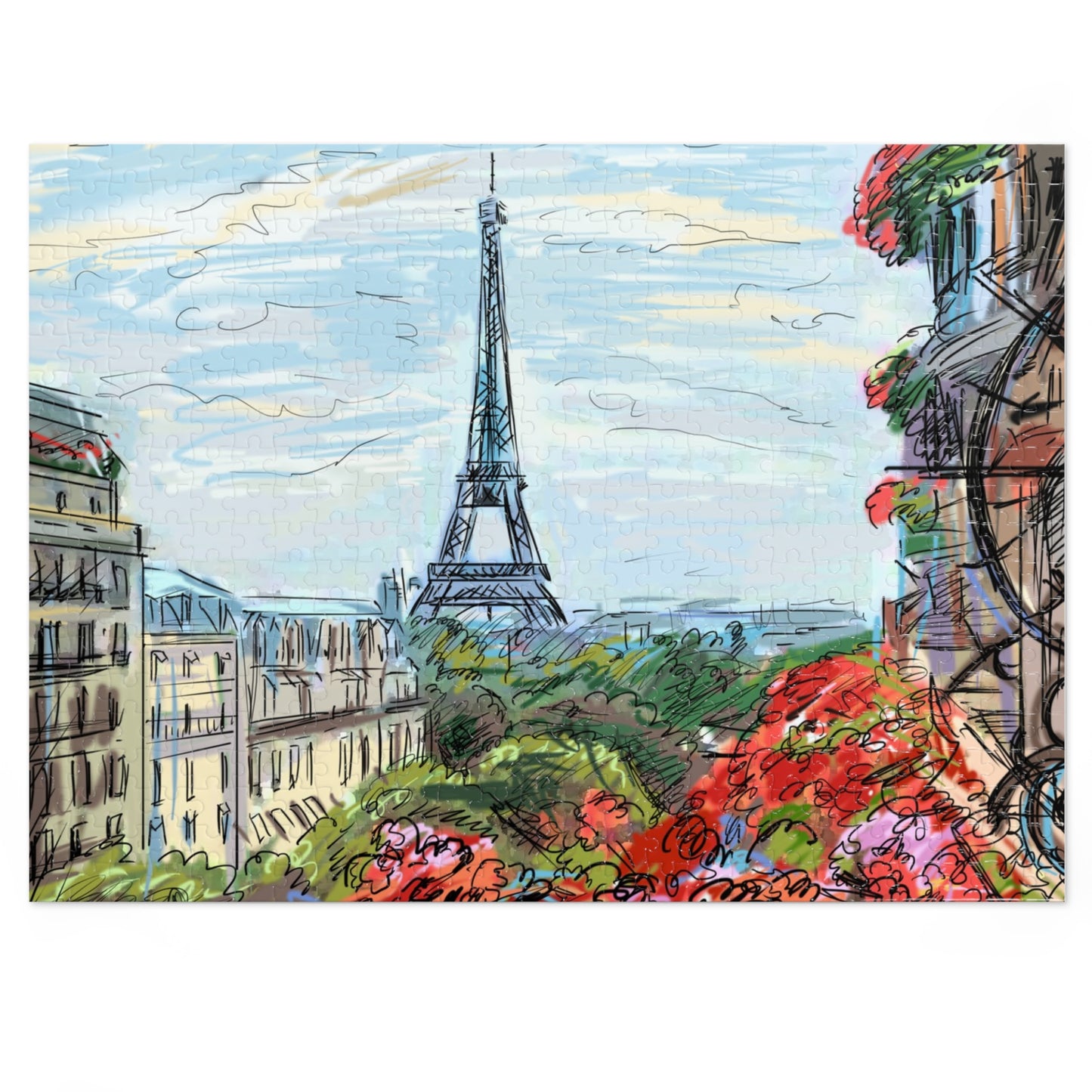 Eiffel Tower Jigsaw Puzzle with Tin