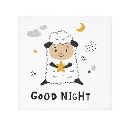 Good Night Face Towel - Adorable Sheep Design for Sweet Dreams